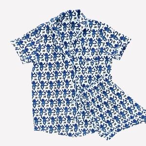 Roller Rabbit Blue and White Pajama Set